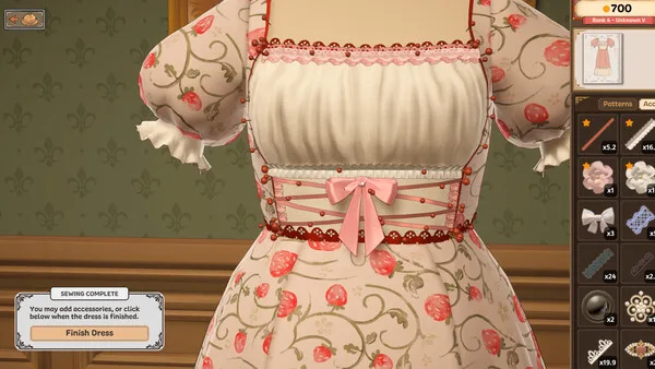 A decorated dress in Dressmaker
